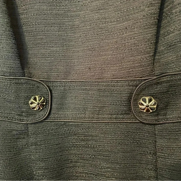 Tahari Arthur S.Levine Fitted Black And Gold Textured Sleeveless Dress Size 2 - Picture 4 of 9